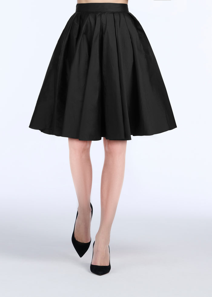 SOFT TAFFETA SHORT PARTY SKIRT BLACK