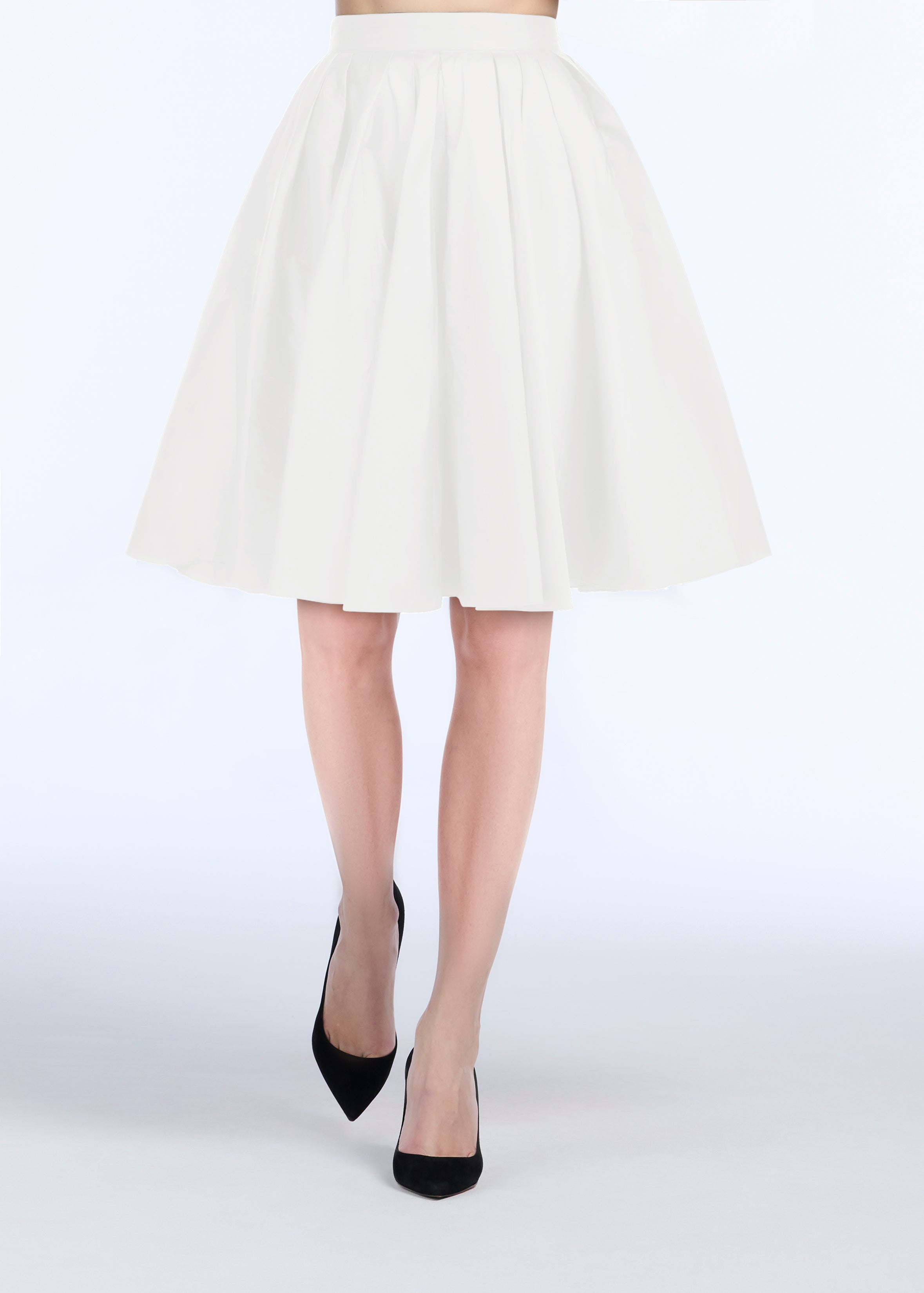 SOFT TAFFETA SHORT PARTY SKIRT IVORY | Emily Shalant