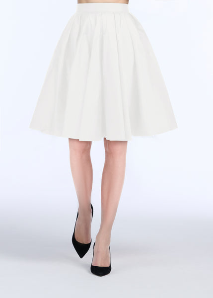 マチャット2way nylon taffeta skirt♡ White SOFT TAFFETA SHORT PARTY SKIRT IVORY | Emily Shalant