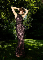 DELICATE FLOWER MOCK NECK GOWN