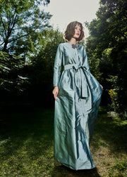 TAFFETA PRINCESS GOWN WITH CRYSTAL BOW LIGHT BLUE