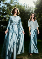 TAFFETA PRINCESS GOWN WITH CRYSTAL BOW LIGHT BLUE