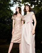 FILAGREE  GLASS BEADED EMBROIDERY GOWN NAVY