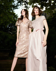 FILAGREE  GLASS BEADED EMBROIDERY GOWN NAVY