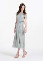 TRANSLUCENT ENCRUSTED SEQUIN DRESS LIGHT BLUE