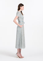 TRANSLUCENT ENCRUSTED SEQUIN DRESS LIGHT BLUE