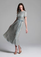 TRANSLUCENT ENCRUSTED SEQUIN DRESS LIGHT BLUE