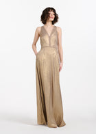 Gold Lamè Halter Gown