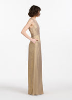Gold Lamè Halter Gown