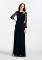 SPANISH LUXE TULLE GOWN WITH CRYSTAL FLOWER