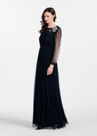 Spanish Luxe Tulle Gown With Crystal Flower