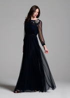 Spanish Luxe Tulle Gown With Crystal Flower