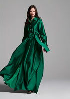 TAFFETA ALINE GOWN WITH CRYSTAL BUTTONS SILVER