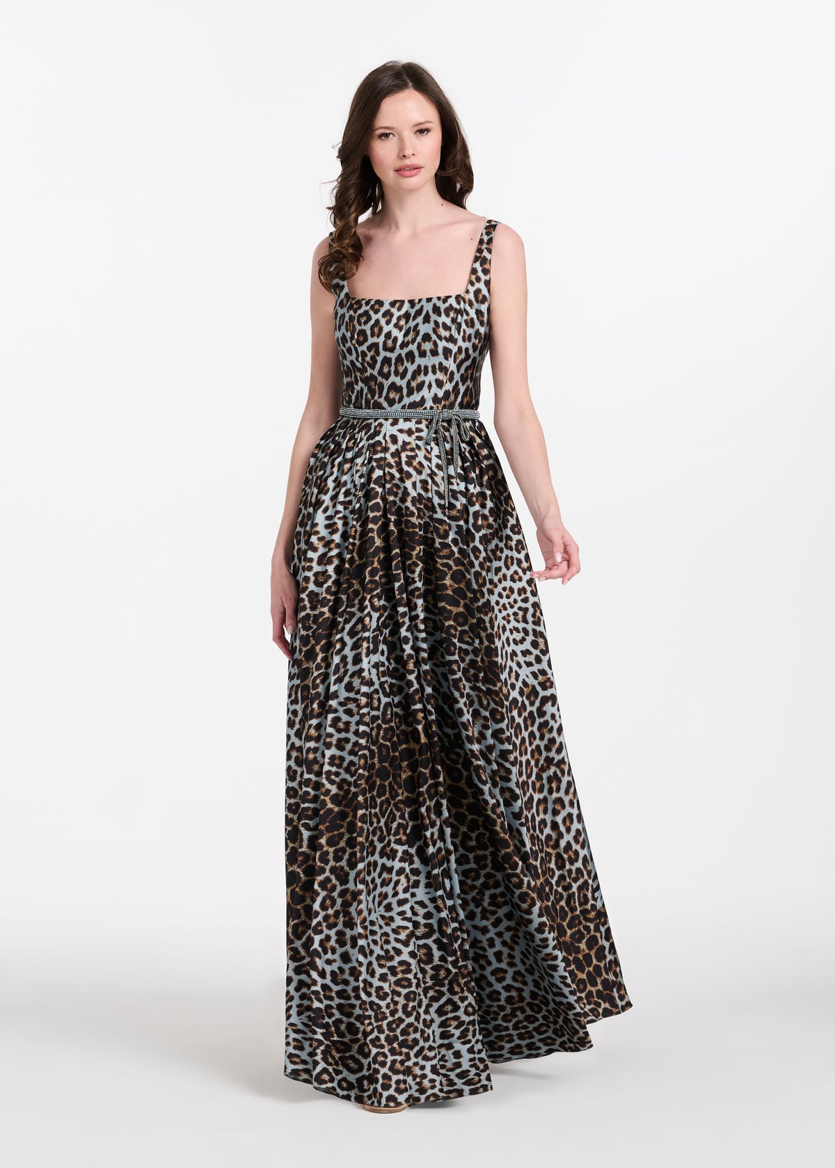 animal print evening dresses TAFFETA SQUARE NECK GOWN WITH CRYSTAL TRIM sept5shootmediummack contemporary feel and an How to style white Size:US 28