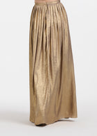 Lamé Chiffon Pleated Ballgown Skirt - Gold