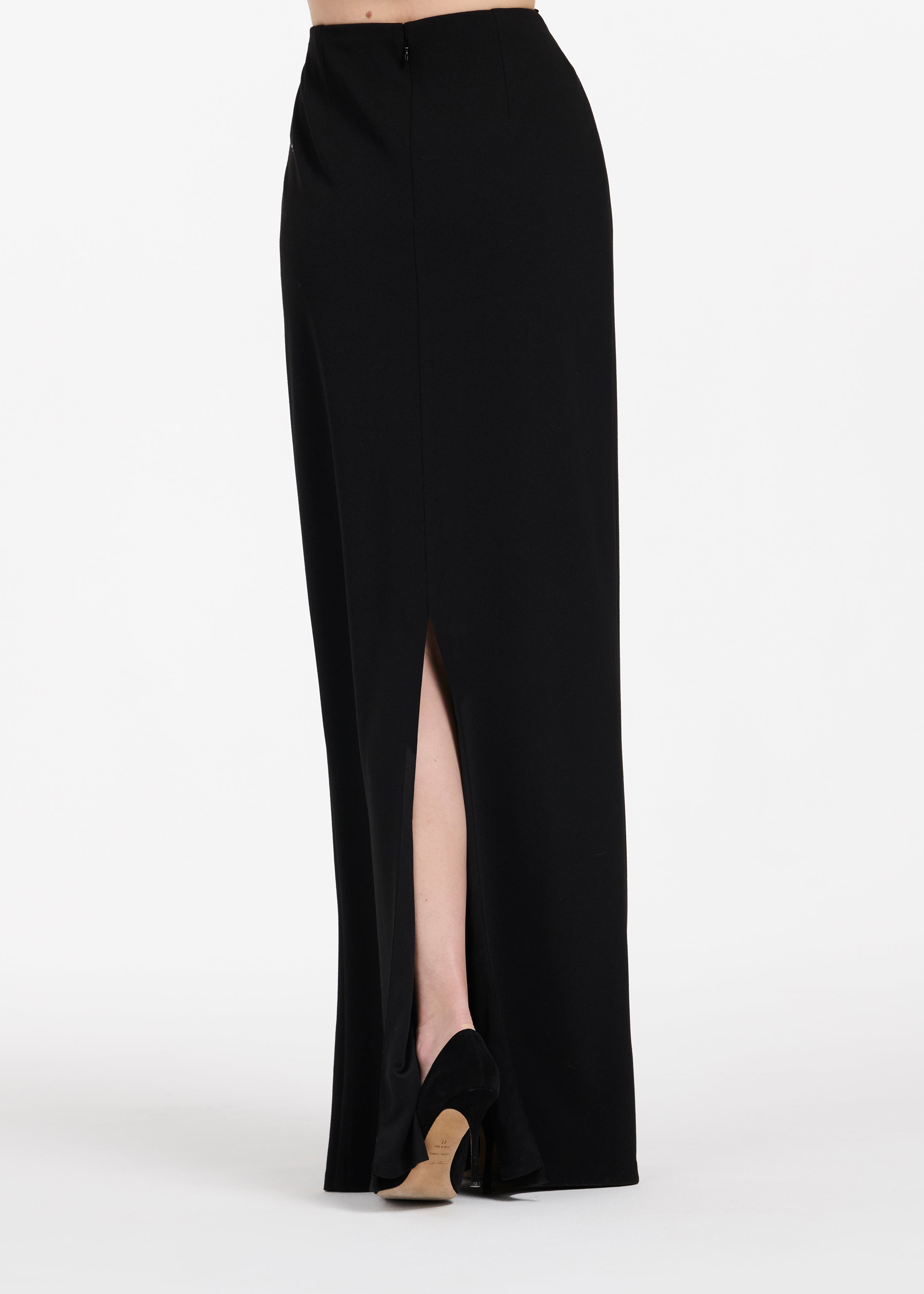 Long Stretch Crepe Column Skirt | Emily Shalant