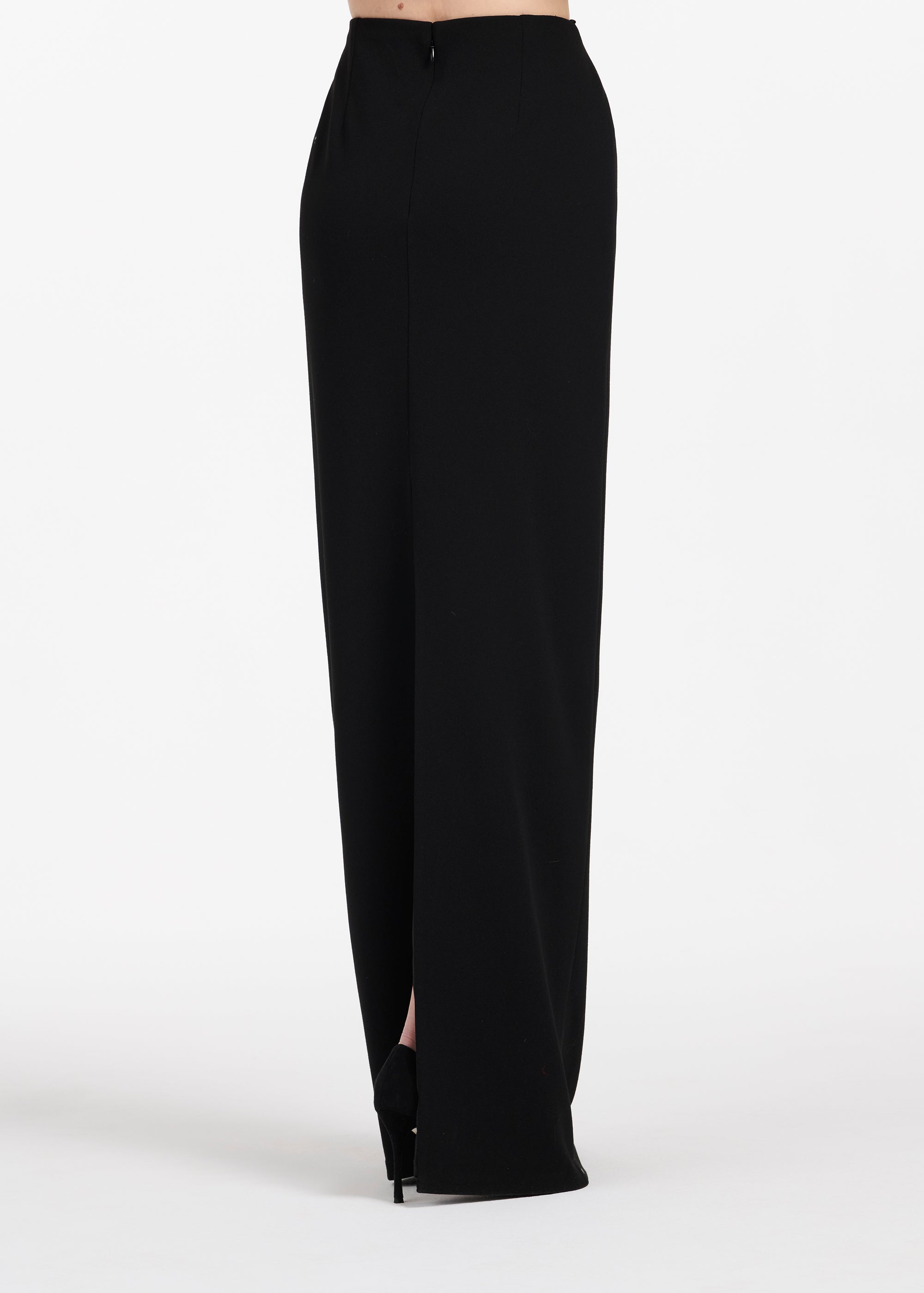 Long Stretch Crepe Column Skirt