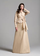 TAFFETA BLOUSE WITH CRYSTAL BOW BUTTONS AND SASH CHAMPAGNE