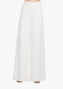 STRETCH CREPE WIDE LEG PANT IVORY