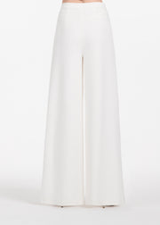 STRETCH CREPE WIDE LEG PANT IVORY