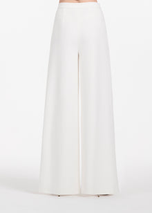 STRETCH CREPE WIDE LEG PANT IVORY