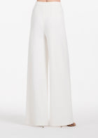 STRETCH CREPE WIDE LEG PANT IVORY