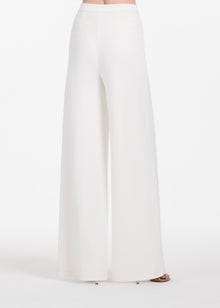 STRETCH CREPE WIDE LEG PANT IVORY