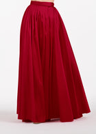 PLEATED SOFT TAFFETA BALLGOWN SKIRT RED