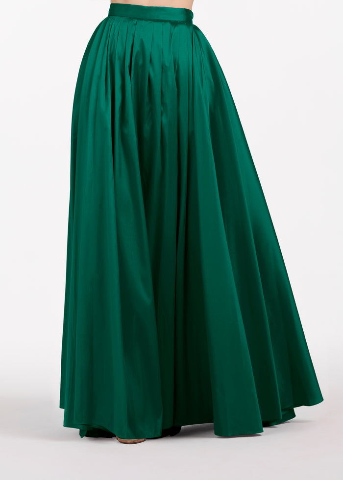Soft Taffeta Ball Gown Skirt Emerald