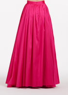 PLEATED SOFT TAFFETA BALLGOWN SKIRT WATERMELON