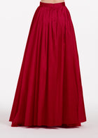 PLEATED SOFT TAFFETA BALLGOWN SKIRT RED