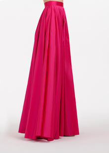 PLEATED SOFT TAFFETA BALLGOWN SKIRT WATERMELON