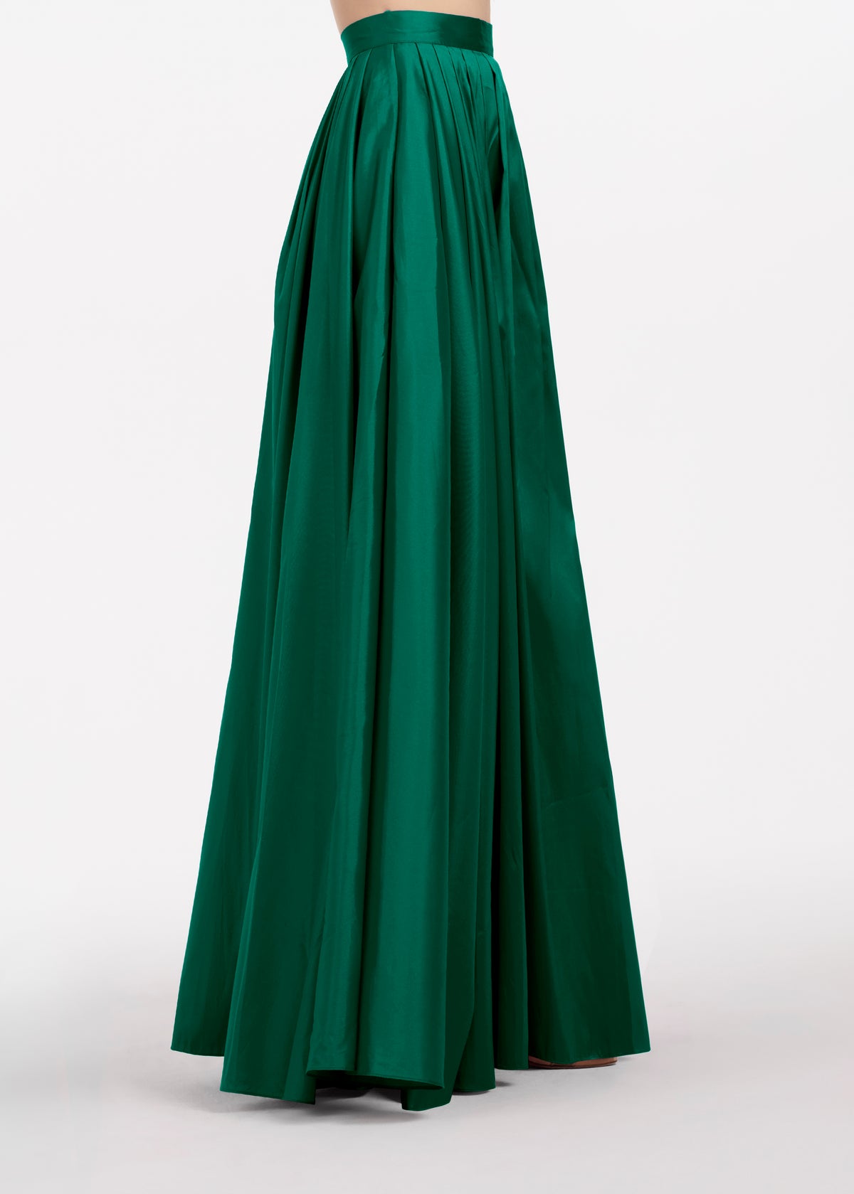Soft Taffeta Ball Gown Skirt Emerald