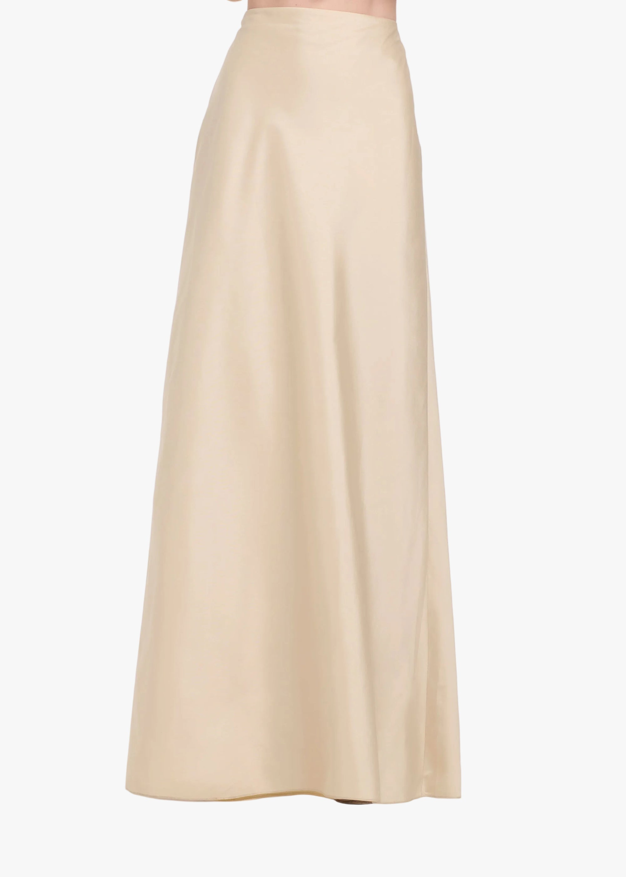 TAFFETA BIAS LONG SKIRT CHAMPAGNE