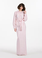 FLORAL COLLAR TAFFETA BLOUSE IVORY BLUSH