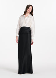 TAFFETA BLOUSE WITH CRYSTAL PEONY IVORY