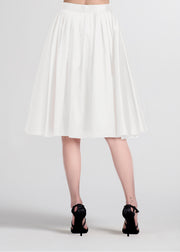 Soft Taffeta Knee Length Skirt Ivory