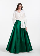FEATHER SHOULDER BLOUSE IVORY