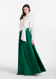 FEATHER SHOULDER BLOUSE IVORY