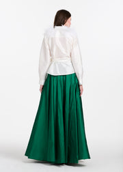 FEATHER SHOULDER BLOUSE IVORY