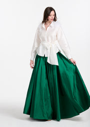 FEATHER SHOULDER BLOUSE IVORY