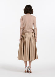 Long Sleeve Cashmere Sweater With Applique Pailette Flowers