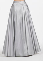 SOFT TAFFETA BALL GOWN SKIRT SILVER