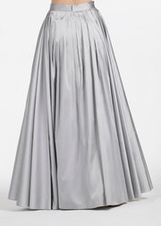 SOFT TAFFETA BALL GOWN SKIRT SILVER
