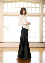 FEATHER SHOULDER BLOUSE IVORY