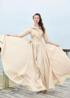 TAFFETA BLOUSE WITH CRYSTAL PEONY CHAMPAGNE