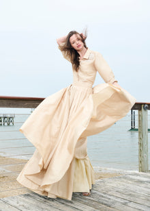 TAFFETA BLOUSE WITH CRYSTAL PEONY CHAMPAGNE