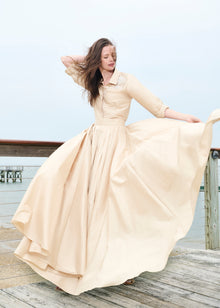 TAFFETA BLOUSE WITH CRYSTAL PEONY CHAMPAGNE