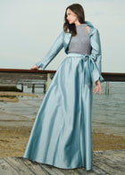 TAFFETA RUFFLE BOLERO LIGHT BLUE