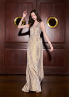 Gold Lamè Halter Gown